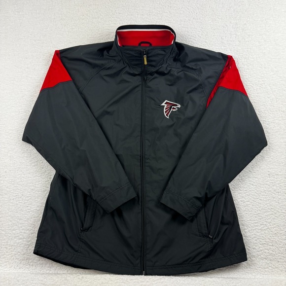 Reebok Other - Reebok NFL Atlanta Falcons Football Rain Jacket Men Large Black Red Full Zip VTG